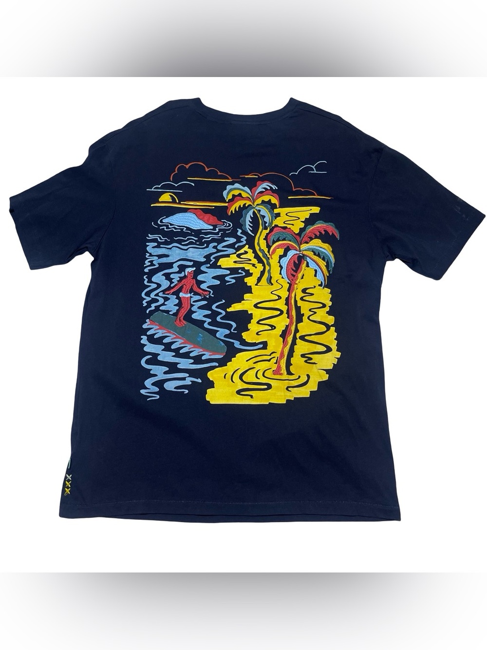 Scotch & Soda Paradise Of Sun Ink + Embroidered all over print Graphic T Men’s L